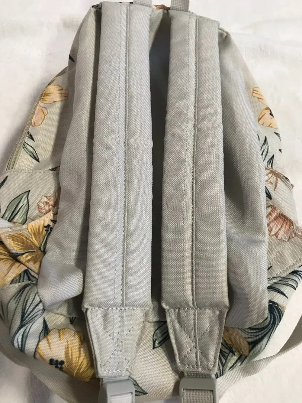 Roxy Floral Print Small Backpack Light Gray